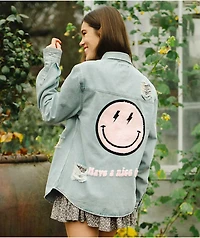 Trio Urban Smiley Blue Denim Jacket