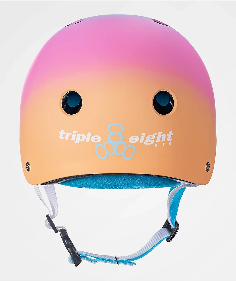 Triple Eight Certified Sweatsaver Sunset Pink & Blue Skateboard Helmet