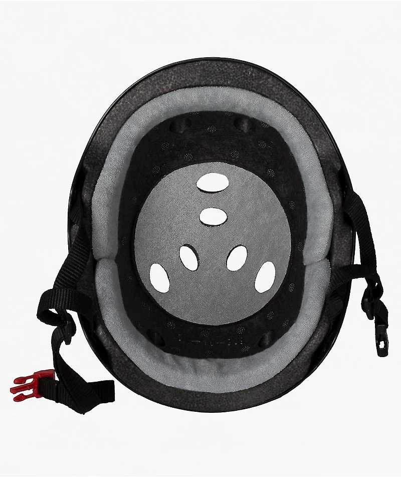 Triple Eight Dual Certified Black Rubber Skateboard Helmet