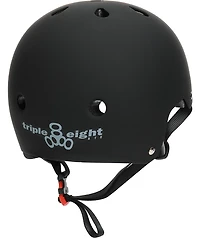 Triple Eight Dual Certified Black Rubber Skateboard Helmet