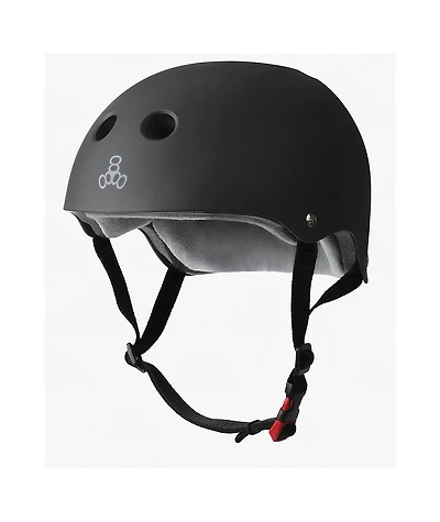 Triple Eight Dual Certified Black Rubber Skateboard Helmet