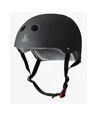 Triple Eight Dual Certified Black Rubber Skateboard Helmet