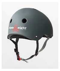Triple Eight Dual Certified Matte Gunmetal Carbon Skateboard Helmet