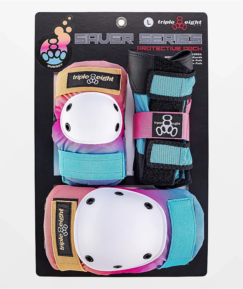 Triple Eight Sunset Pink & Blue 3-Pack Pad Set
