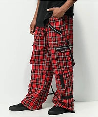 Tripp NYC Clash Baggy Red & Black Plaid Pants