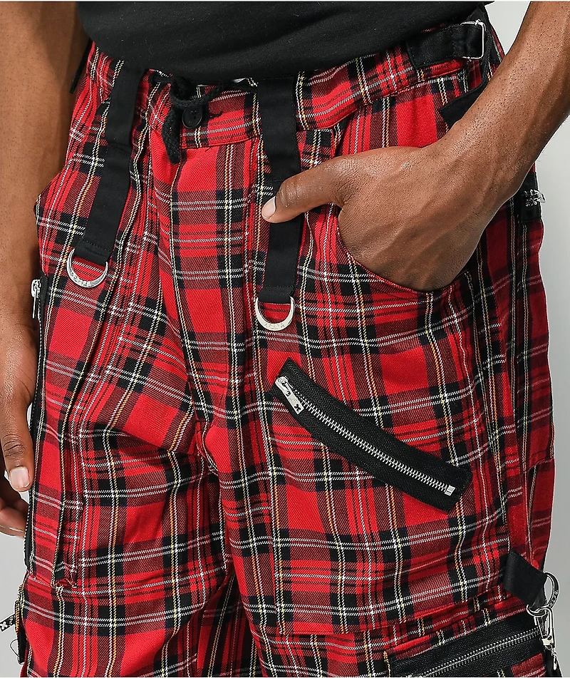 Tripp NYC Clash Baggy Red & Black Plaid Pants