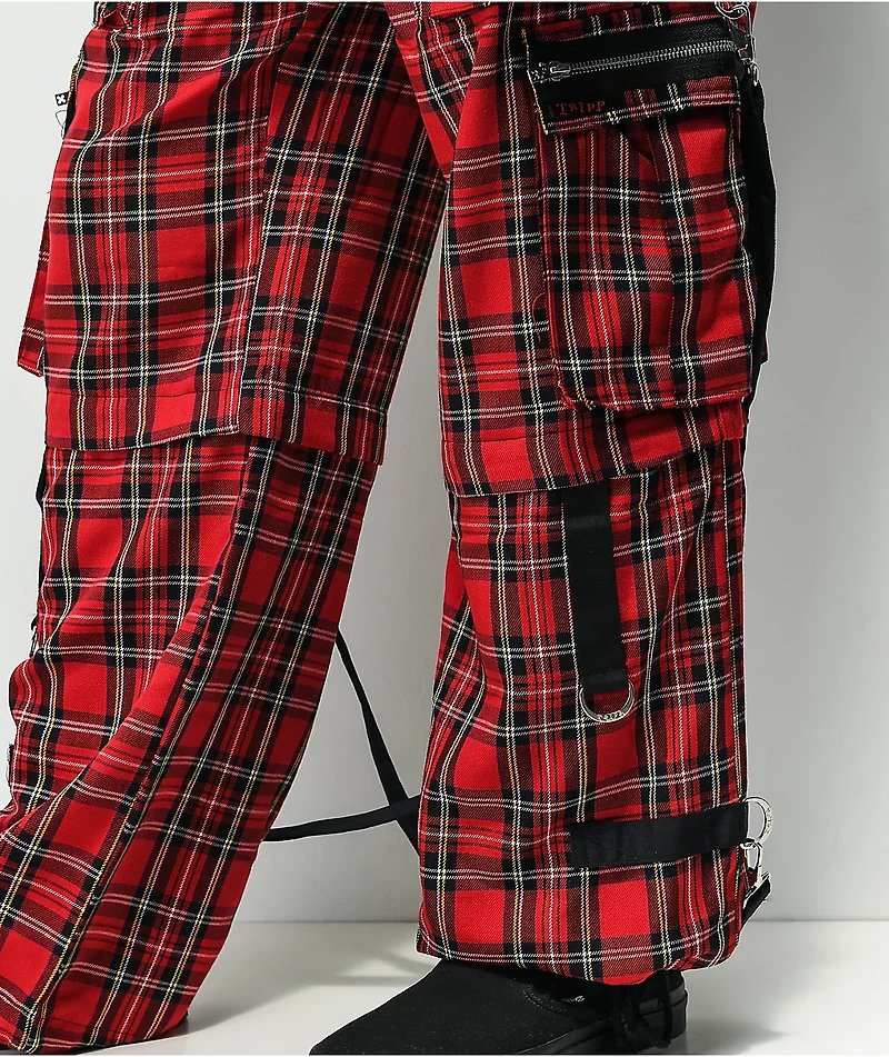 Tripp NYC Clash Baggy Red & Black Plaid Pants