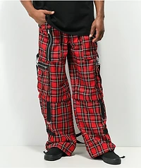 Tripp NYC Clash Baggy Red & Black Plaid Pants