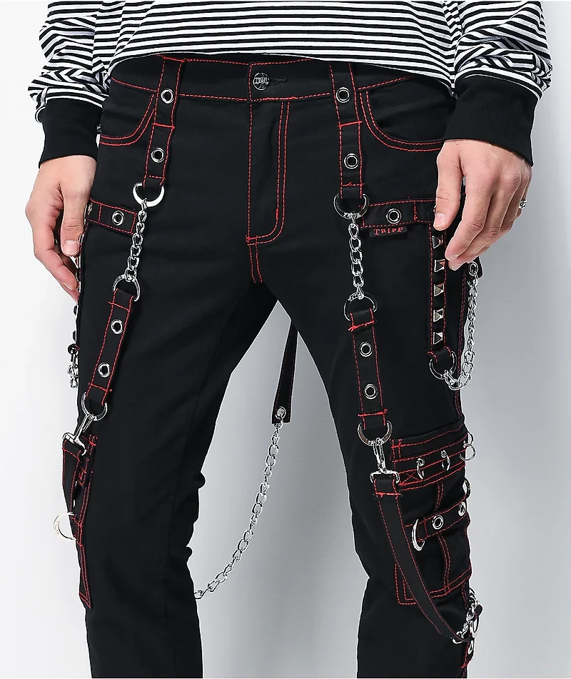 Tripp NYC No Excuses Black & Red Bondage Pants