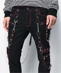 Tripp NYC No Excuses Black & Red Bondage Pants