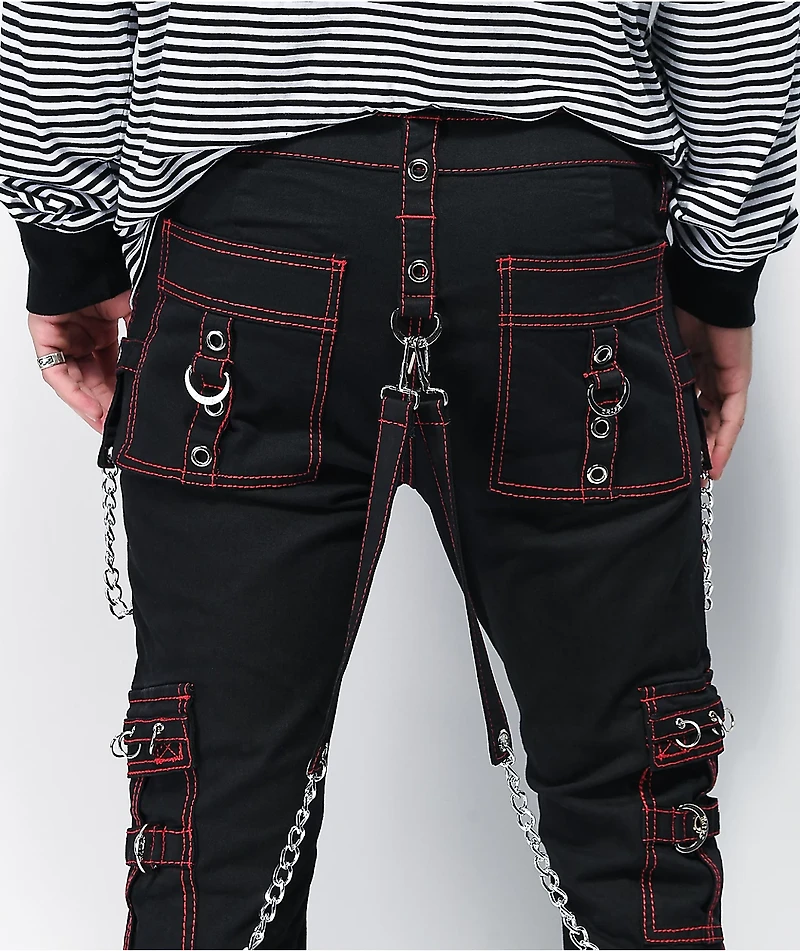 Tripp NYC No Excuses Black & Red Bondage Pants