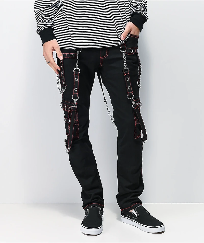 Tripp NYC No Excuses Black & Red Bondage Pants