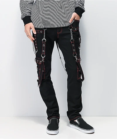 Tripp NYC No Excuses Black & Red Bondage Pants