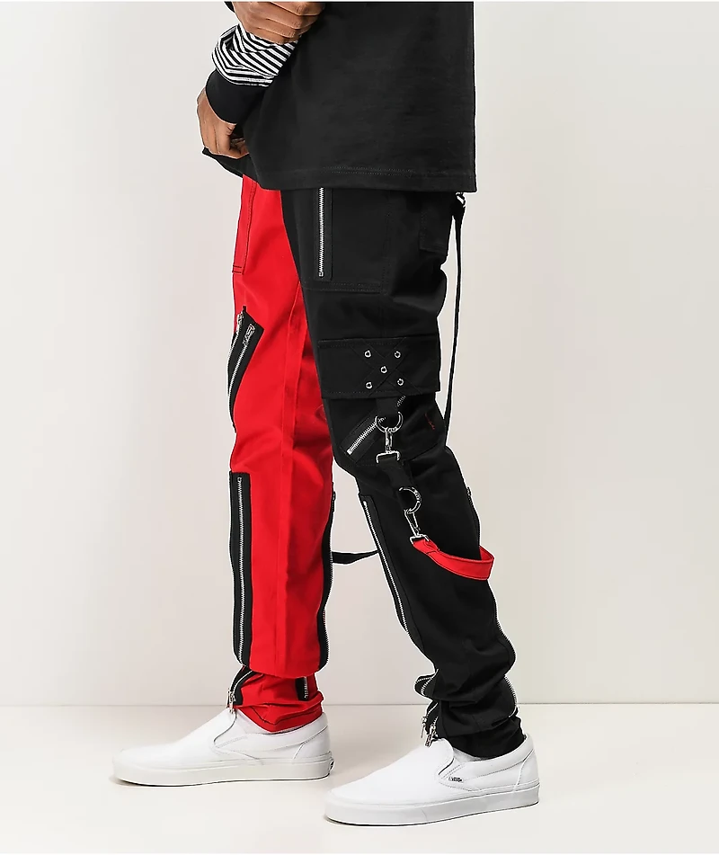 Tripp NYC Split Red & Black Bondage Pants