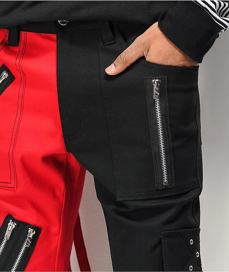Tripp NYC Split Red & Black Bondage Pants