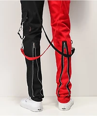 Tripp NYC Split Red & Black Bondage Pants