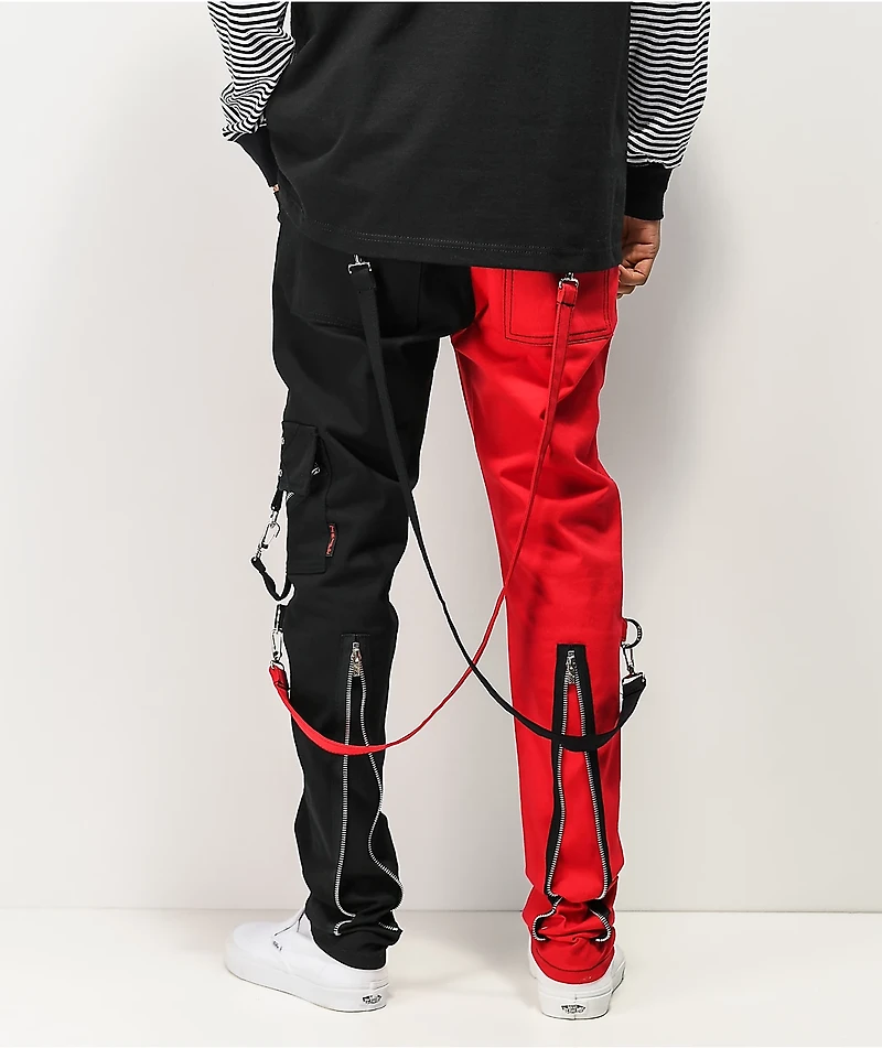 Tripp NYC Split Red & Black Bondage Pants