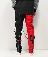 Tripp NYC Split Red & Black Bondage Pants