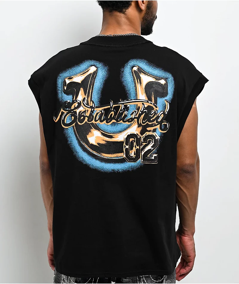True Religion Airbrush Black Tank Top