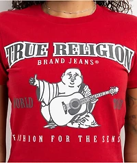True Religion Anniversary Buddha Logo Red Crop T-Shirt