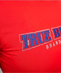 True Religion Anniversary Crystal Spicy Red Crop T-Shirt
