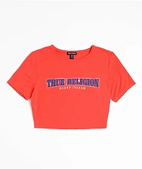 True Religion Anniversary Crystal Spicy Red Crop T-Shirt