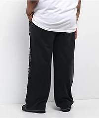 True Religion Appliqué Big T Black Wash Baggy Sweatpants