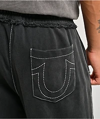 True Religion Appliqué Big T Black Wash Baggy Sweatpants