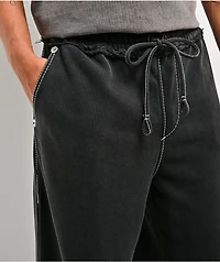 True Religion Appliqué Big T Black Wash Baggy Sweatpants