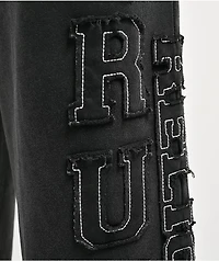 True Religion Appliqué Big T Black Wash Baggy Sweatpants