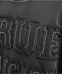 True Religion Appliqué Big T Black Wash Hoodie