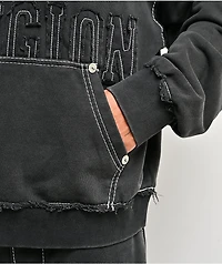 True Religion Appliqué Big T Black Wash Hoodie