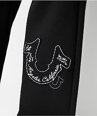 True Religion Applique Black Wide Leg Sweatpants