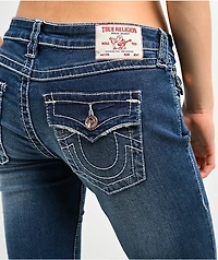 True Religion Becca Big T Low Rise Rose Gold Bootcut Jeans