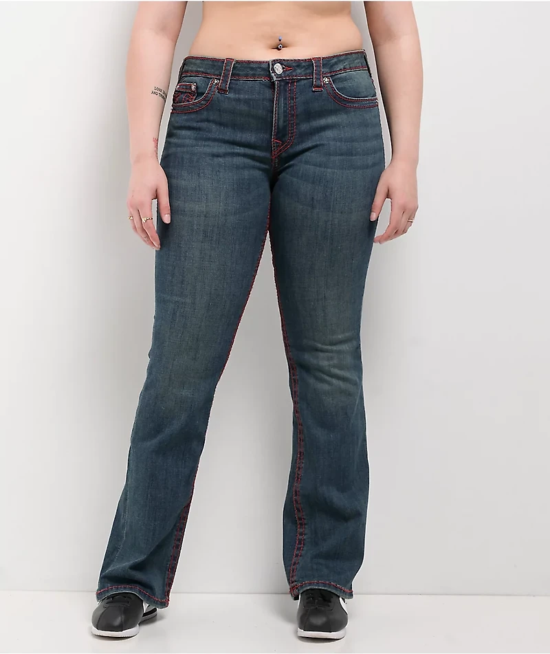 True Religion Becca Big T Twilight Indigo Mid Rise Bootcut Jeans