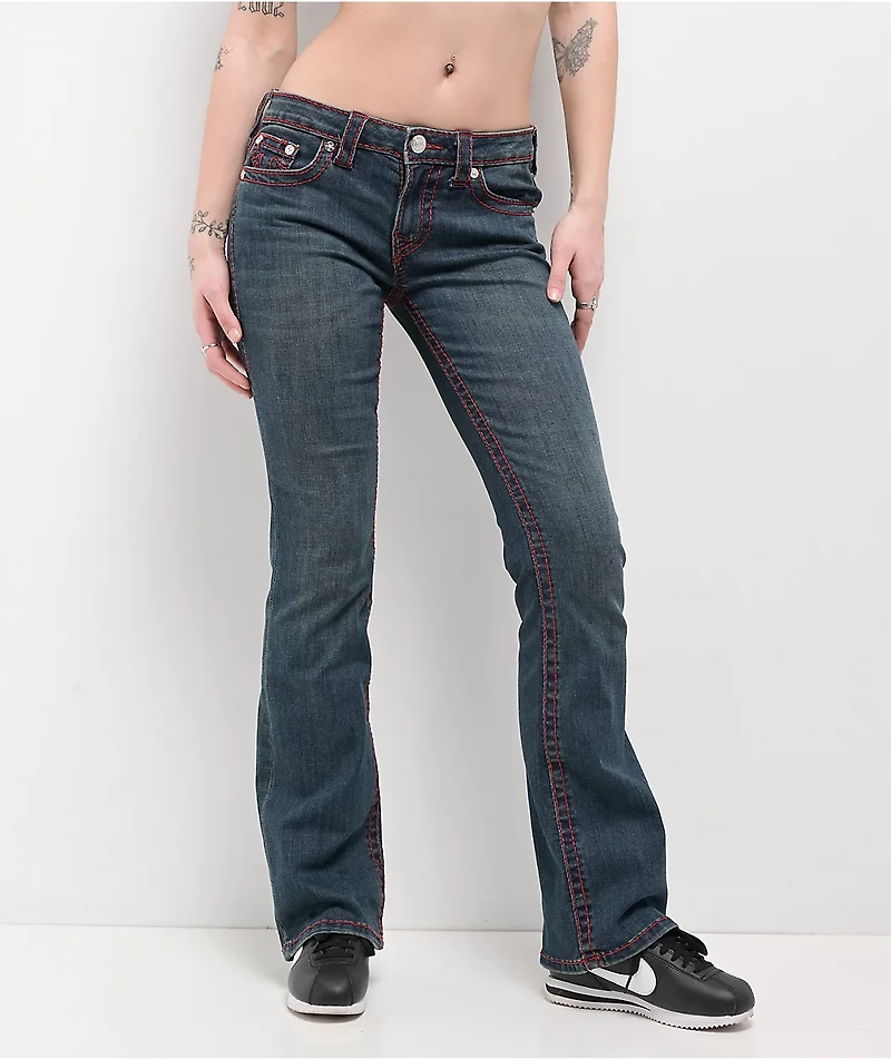 True Religion Becca Big T Twilight Indigo Mid Rise Bootcut Jeans