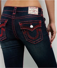 True Religion Becca Crystal Horseshoe Super T Indigo Twilight Bootcut Jeans