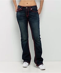True Religion Becca Crystal Horseshoe Super T Indigo Twilight Bootcut Jeans