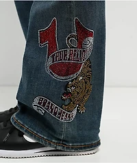 True Religion Becca Crystal Tattoo Dark Wash Mid Rise Bootcut Jeans