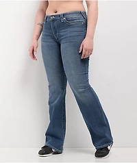 True Religion Becca Crystal Wing Marina Mid Rise Bootcut Jeans