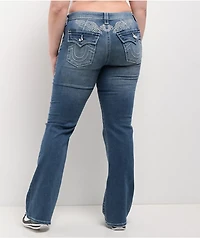True Religion Becca Crystal Wing Marina Mid Rise Bootcut Jeans