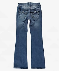 True Religion Becca Crystal Wing Marina Mid Rise Bootcut Jeans