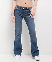 True Religion Becca Crystal Wing Marina Mid Rise Bootcut Jeans