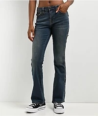 True Religion Becca Cutout Blue Wash Bootcut Jeans