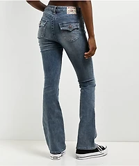 True Religion Becca Distressed Mid Rise Blue Bootcut Jeans
