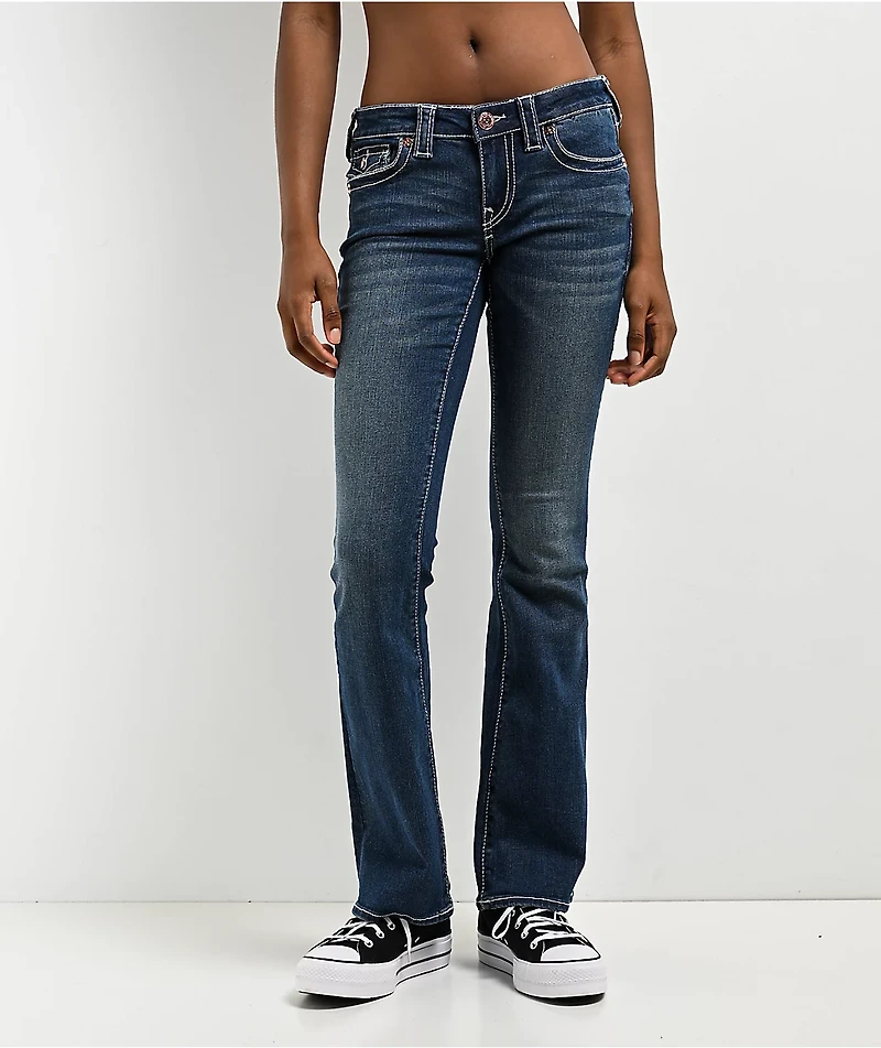 True Religion Becca Low Rise Big T Glowing Moon Bootcut Jeans