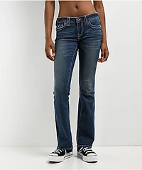 True Religion Becca Low Rise Big T Glowing Moon Bootcut Jeans