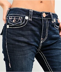 True Religion Becca Lurex Super T Mid Rise Dark Blue Bootcut Jeans