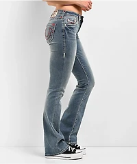 True Religion Becca Mid Rise Super T Crushed Lily Bootcut Jeans