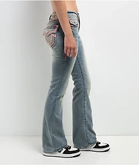 True Religion Becca Super T Applique Petal Bloom Bootcut Jeans